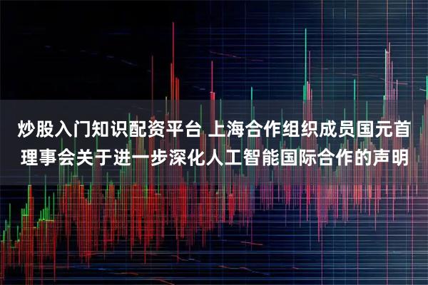 炒股入门知识配资平台 上海合作组织成员国元首理事会关于进一步深化人工智能国际合作的声明